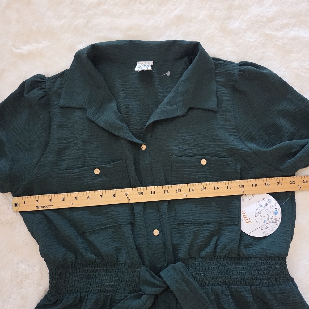 Naif Green Belted Dress Size 2X - Picture 6 of 9